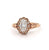 Late Victorian GIA 0.80 Carats Cushion Cut Diamond 14k Rose Gold Cluster Ring