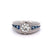 Art Deco Diamond Sapphire Platinum Bezel Set Ring
