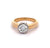 Vintage Paris France GIA 1.23 Carats Round Brilliant Cut Diamond 14k Gold Bezel Set Ring