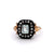 Antique Inspired Aquamarine Silver 14 Karat Yellow Gold Ring