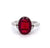 Vintage 3.55 Carats Red Spinel Diamond Platinum Ring