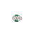 Art Deco Inspired Diamond Emerald Platinum Filigree Ring