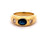 Vintage Sapphire Diamond 18k Yellow Gold Three Stone Ring