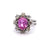 Mid Century French GIA 2.49 Carats Pink Sapphire Diamond 18k White Gold Cluster Ring