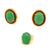 Mid Century Gumps Jade 18k Yellow Gold Earrings and Ring Set