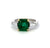 Vintage GIA Zambian Emerald Diamond Platinum 18 Karat Yellow Gold Ring