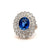 Antique French CGL 4.25 Carats Sri Lanka No Heat Sapphire Platinum Gold Cluster Ring