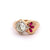 Retro Old European Cut Diamond Ruby 14 Karat Yellow Gold Ring