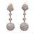 Vintage Diamond 18 Karat Two Tone Gold Pave Ball Dangle Earrings