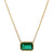 Emerald 18k Yellow Gold Bezel Set Chain Necklace
