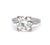 Art Deco Inspired GIA 3.50 Carats Round Brilliant Cut Diamond Platinum Ring