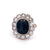 Edwardian GIA Australian Dark Blue Sapphire Diamond Platinum 14k Gold Cluster Ring