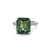 GIA 7.03 Carats No Heat Yellowish Green Sapphire Diamond Platinum Ring
