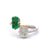 GIA Diamond Emerald 18k Gold Platinum Two Tone Toi et Moi Ring