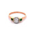 Mid Century Russian Diamond Emerald 14k Rose Gold Platinum Ring