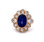 Edwardian GIA 10 Carats Ceylon Sapphire Diamond 18k Gold Cluster Ring