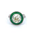 Art Deco Inspired 2.51 Carats Old European Cut Diamond Emerald 14k White Gold Target Ring
