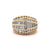 Vintage Italian Diamond 18k Yellow Gold Dome Ring