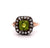 Antique Inspired Peridot Diamond Silver 14 Karat Rose Gold Ring