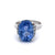 Vintage GIA 8.36 Carats Ceylon No Heat Sapphire Diamond Platinum Ring