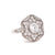 Art Deco Inspired 1.04 Carat Brilliant Cut Diamond Platinum Pave Cluster Ring