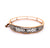 Retro Diamond Platinum 14k Yellow Gold Hinged Bracelet