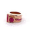 Retro French 1.33 Carats Ruby 18 Karat Rose Gold Platinum Tank Ring