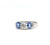 Vintage 1.00 Carat Old Mine Cut Diamond Tanzanite White Gold Three Stone Ring