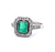 Art Deco Inspired Emerald Diamond Platinum Ring