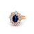 Edwardian GIA 1.41 Carats Kashmir No Heat Sapphire Diamond 18k Gold Cluster Ring