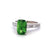 Vintage 3.04 Carats Tsavorite Garnet Diamond 18 Karat White Gold Ring