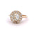 Vintage GIA 1.52 Carats Old European Cut Diamond 18k Yellow Gold Cluster Ring