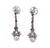 Art Deco Inspired Diamond Sapphire Platinum Earrings