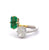 GIA Diamond Emerald 18k Gold Platinum Two Tone Toi et Moi Ring