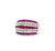 Art Deco Inspired Vintage Ruby Diamond 18 Karat White Gold Channel Set Ring
