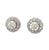 Vintage Diamond 18k White Gold Cluster Stud Earrings