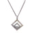 Vintage Chopard Swiss Diamond 18 Karat White Gold Square Happy Spirit Necklace