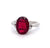 Vintage 3.55 Carats Red Spinel Diamond Platinum Ring