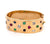 Vintage Gemstone Diamond 14 Karat Yellow Gold Hinged Bracelet