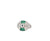 Art Deco Inspired Diamond Emerald Platinum Filigree Ring