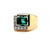 Mid Century Emerald Diamond 18 Karat Rose Gold Platinum Ring