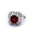 Mid Century GIA 2.58 Carat Thailand Ruby Diamond Platinum Ballerina Ring