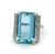 Mid Century 18.82 Carats Aquamarine Diamond Platinum Cocktail Ring