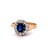 Edwardian Sapphire Diamond 18k Rose Gold Cluster Ring