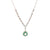 Art Deco Inspired 0.10 Carat Pear Shape Diamond Emerald Platinum Drop Necklace