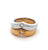 Vintage Cartier Diamond 18k Yellow White Gold Chevron Band Set