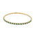 Diamond Emerald 14 Karat Yellow Gold Bangle Bracelet