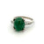 Mid Century 5.15 Carats Emerald Diamond Platinum Ring