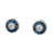 Art Deco Inspired Diamond Sapphire Platinum Target Stud Earrings