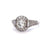 Art Deco Inspired 0.96 Carat Old European Cut Diamond Platinum Ring
